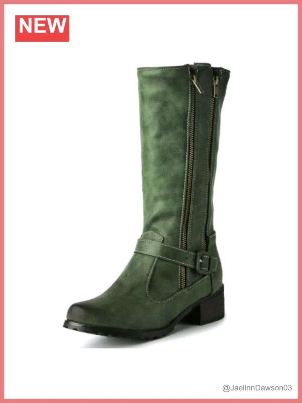 Women's Chunky Knee High Riding Boots Low Heel Pull On Round Toe